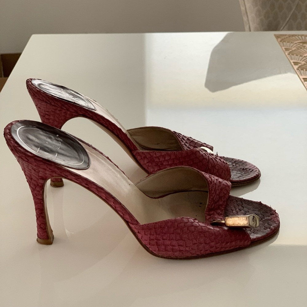 Christian Dior Mauve Python Slide Sandals - image 4